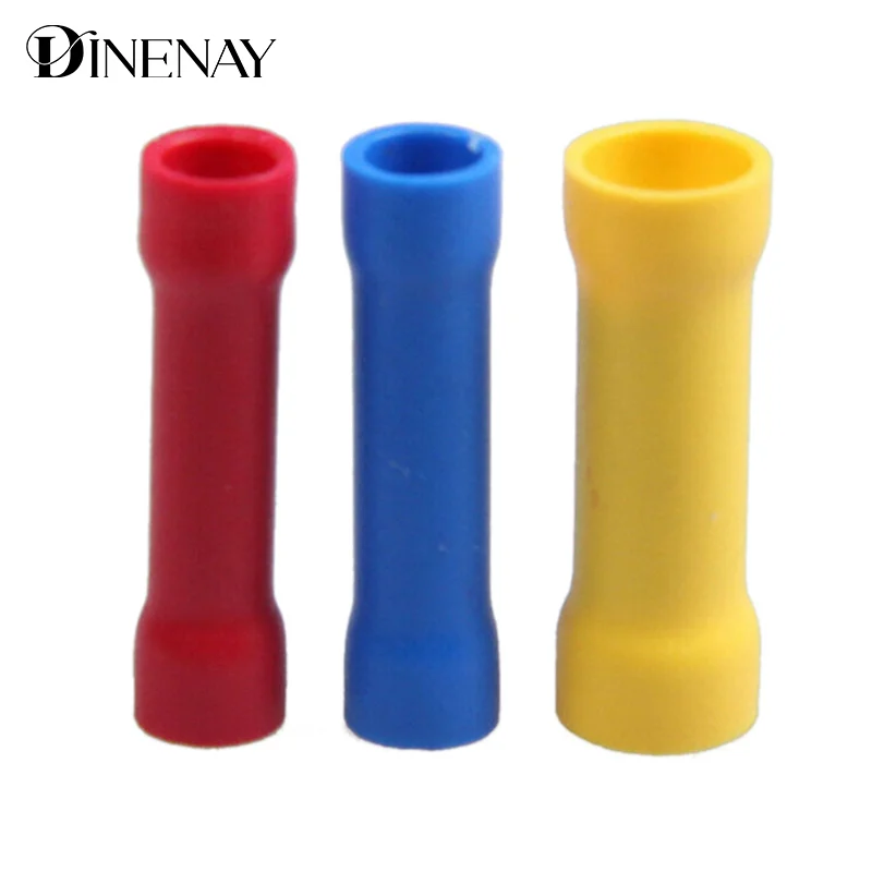 100Pcs Insulated Terminal Butt Connector Electrical Automotive Cable Wire Crimp