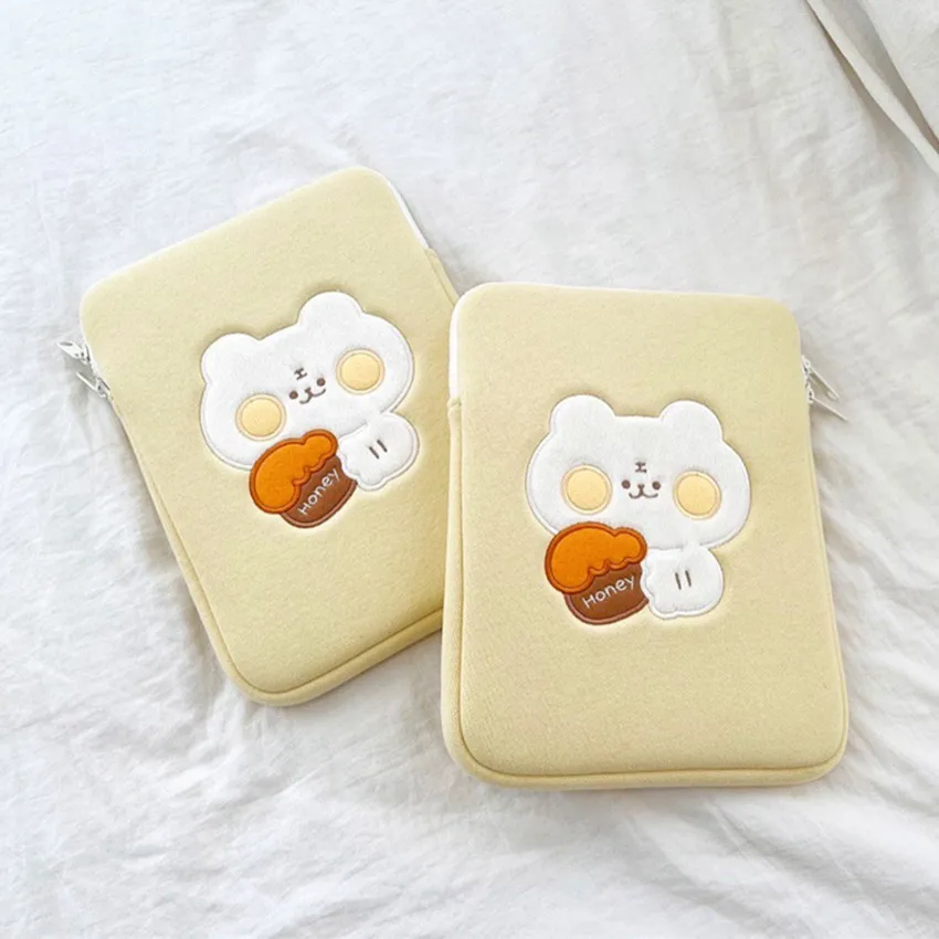 

Cake Bear Laptop Tablet Storage Bag 9.7 10.5 10.8 11 13 13.3 15Inch Pouch for Mac Ipad Pro Embroidery Ipad Sleeve Case Inner Bag