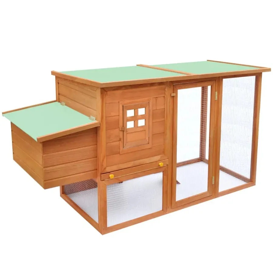 Wooden Outdoor Chicken Hen House with Egg Compartment