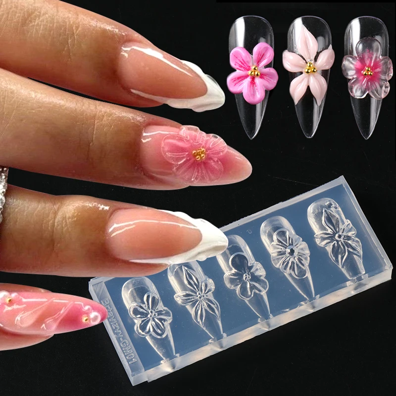 3D Flower Silicone Nail Mold - Lily & Hibiscus
