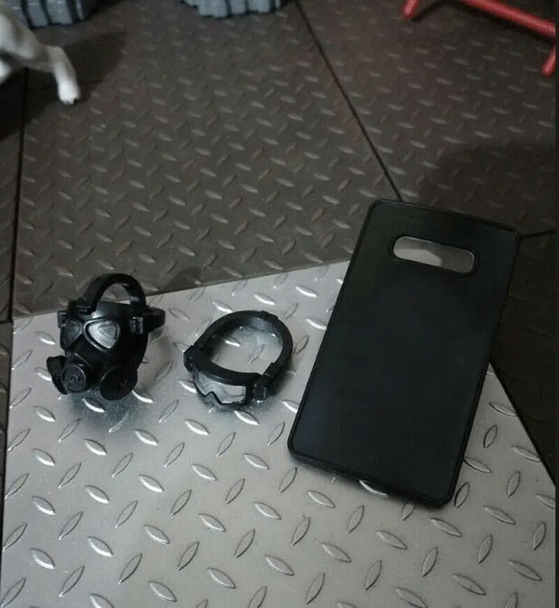 

Масштаб 1/12, 5/6-дюймовая съемная пластиковая противогаз ручной работы + очки + модель щита