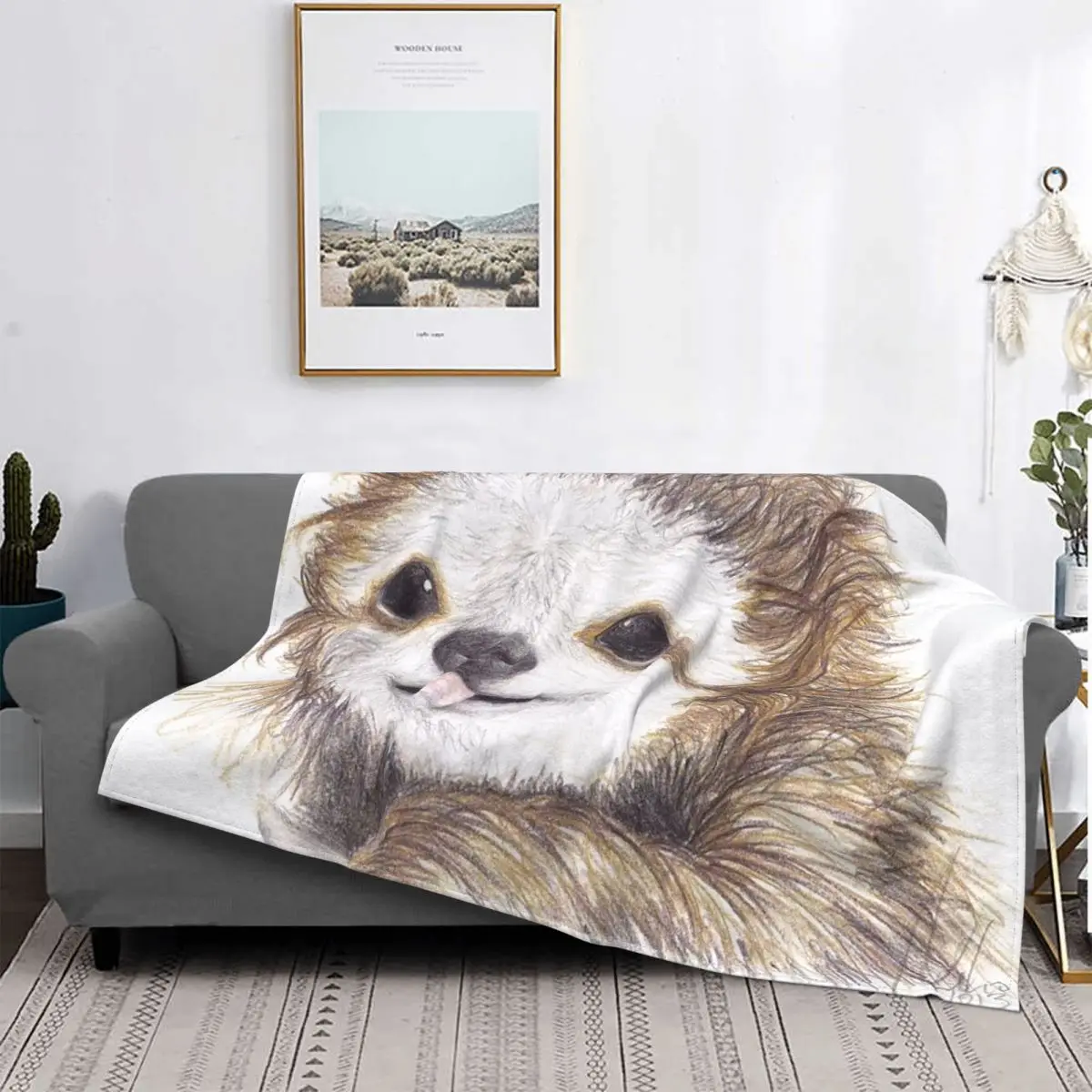 

Sloth Pattern Blankets Flannel Decoration Cute Animal Portable Lightweight Thin Throw Blanket for Bed Car Quilt