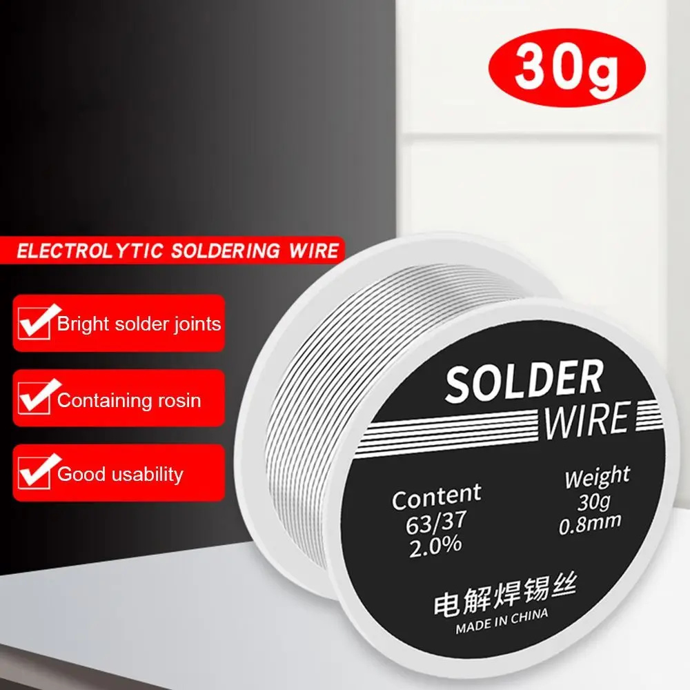 Soldering Wire Soldering Tin Wire Welding Wires 0.8mm Welding Solder Wire High Purity Low-melting Rosin Core Soldering Wire Roll No-clean FLUX 2.0% Tin BGA Welding Tool
