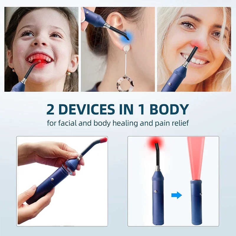 Red Light Therapy Cold Sore Device For Mouth Sores Treatment 660nm 850nm NearInfrared LED Light Therapy Machine Skin Care Wand red light therapy wand