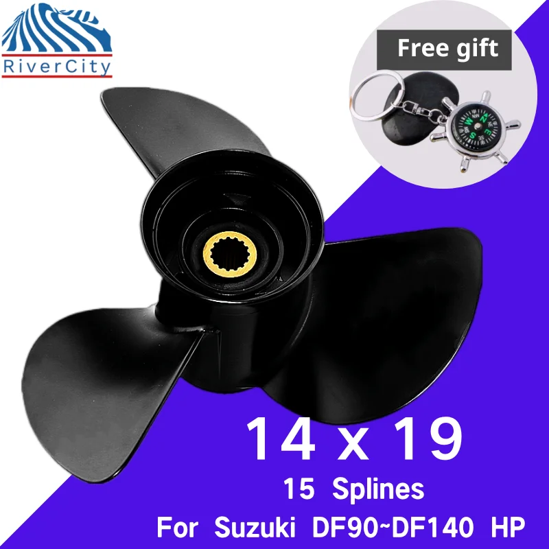 Outboard Propeller For Suzuki 90HP 100HP 115HP 140HP 14X19 Boat Motor Aluminum Alloy Screw Ship Marine Engine 3 Blade 15 Spline for suzuki 4hp 5hp 6hp outboard outboard propeller 7 1 2x7 boat motor aluminum alloy screw ship marine engine 3 blade 10 spline