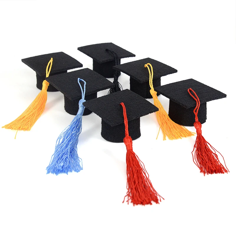5pieces Graduation Party Bachelor Cap Wine Bottle Decoration Banquet Party Wine Bottle Cap Graduation Season Decoration Supplies