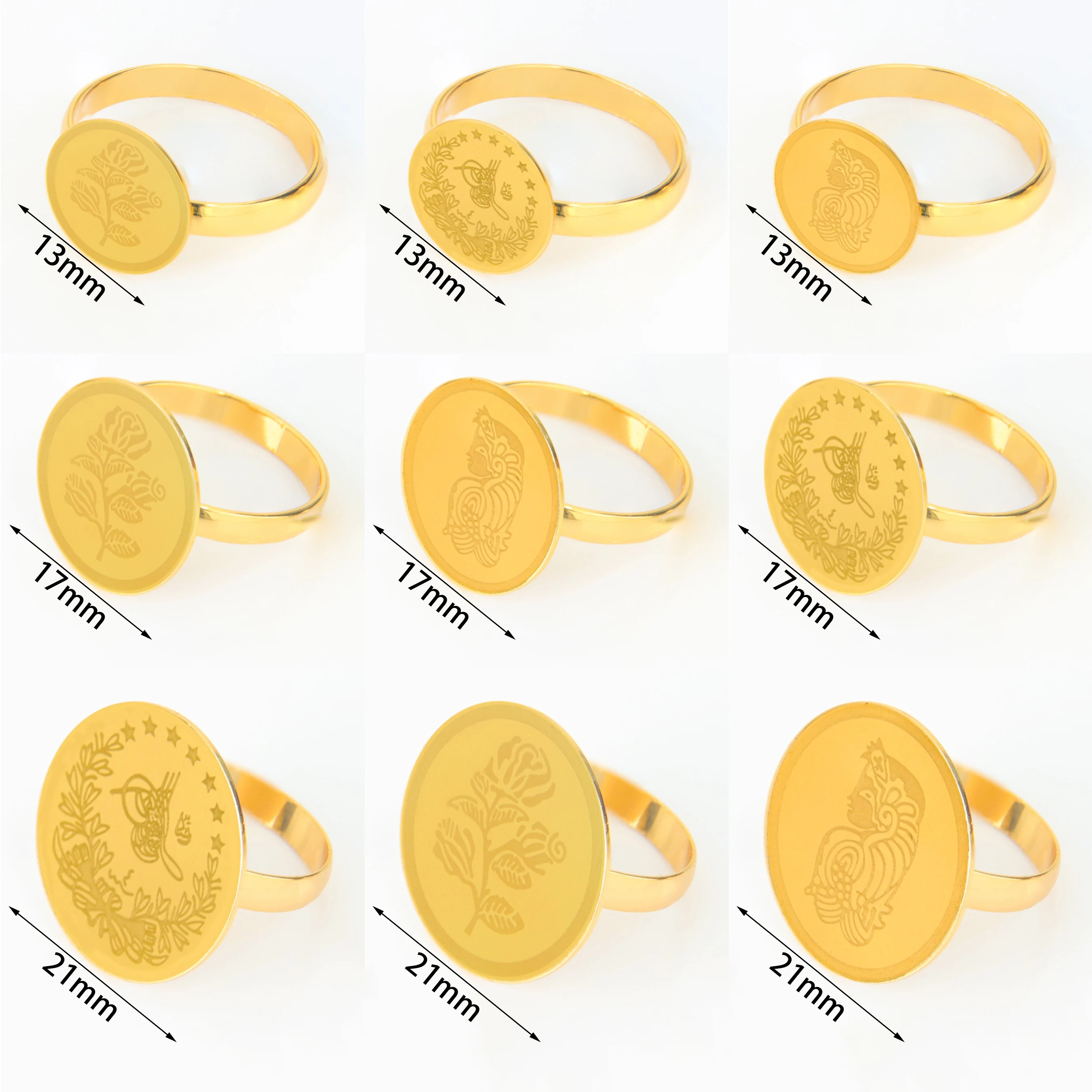 トルココインリング 18Kゴールドメッキ シンプル サウジアラビア ムスリム カップルリング ドバイ エジプト 女性 ブライダル 婚約 結婚式  高級ジュエリー - AliExpress