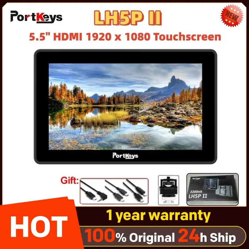 .Portkeys LH5P II 5.5 inch 2200NIT Full HD 4K Touch Focus Monitor for Sony Pansonic Canon BMD On-camera Touch Screen Monitor