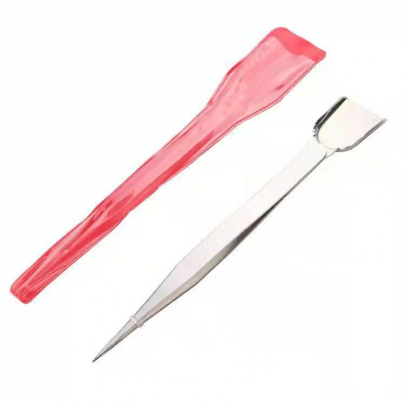 Precision Tweezers Silver Stainless Steel Mini Tweezers for Jewelry Gemstones Mini Shovel Beads Sorting Tool Supplies