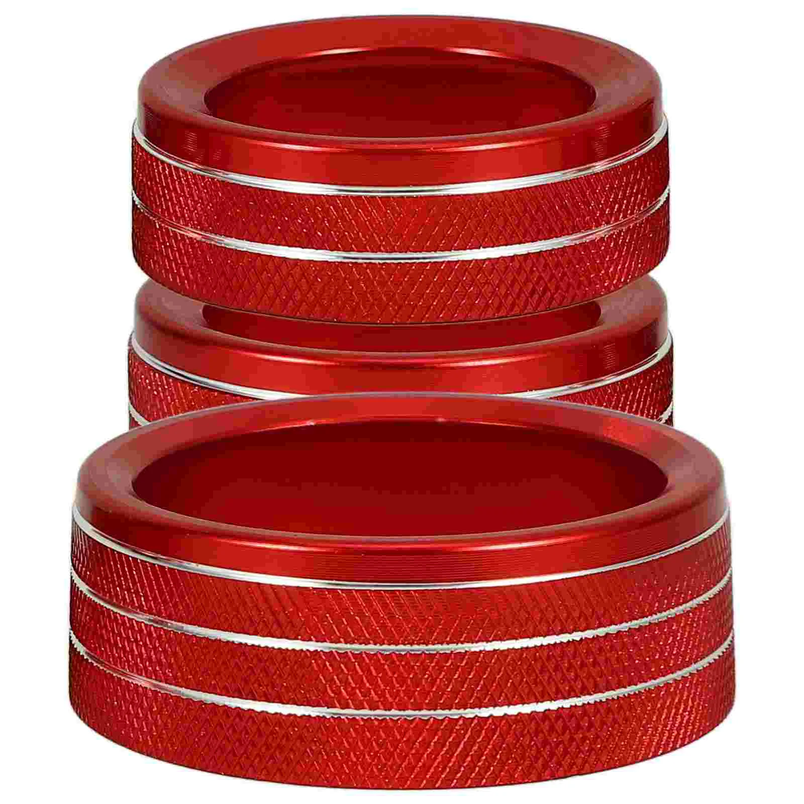 

3 Pcs Car Air Conditioner Knob Ring Interior Auto Accessories Center Console Trim Volume Covers for