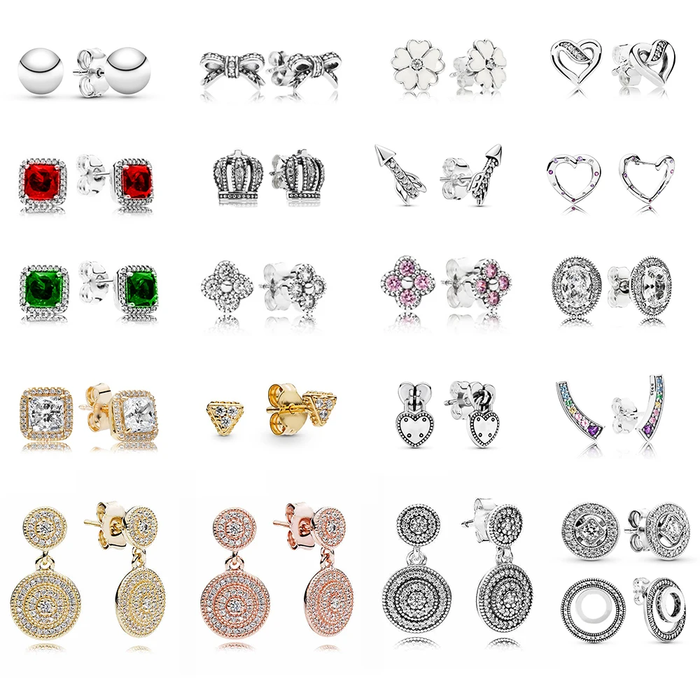 High Quality 925 Sterling Silver Sparkling Square Circle Classic Bead