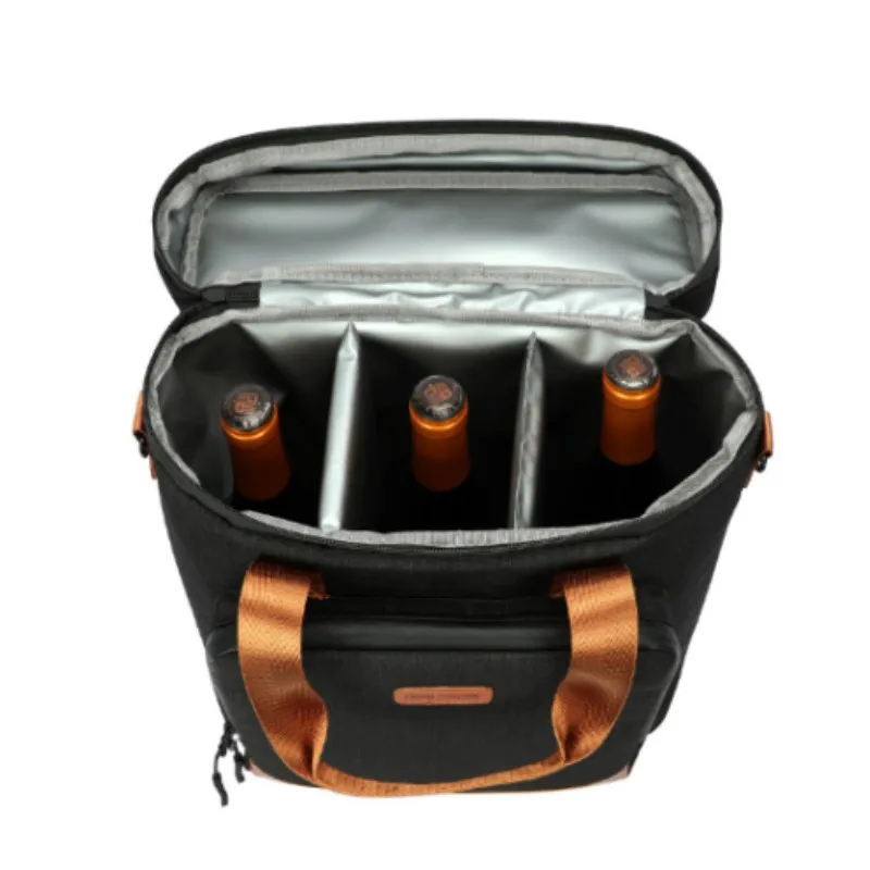 1PC Wine Beer Cooling Bag Leakproof Picnic Drink Cooler Storage Vintage Leather Refrigerator Portable Thermal Camping Tool