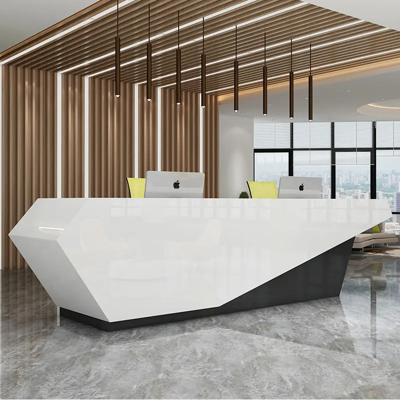 

Reception desk Simple modern paint office front desk Information desk Welcome bar can be customized