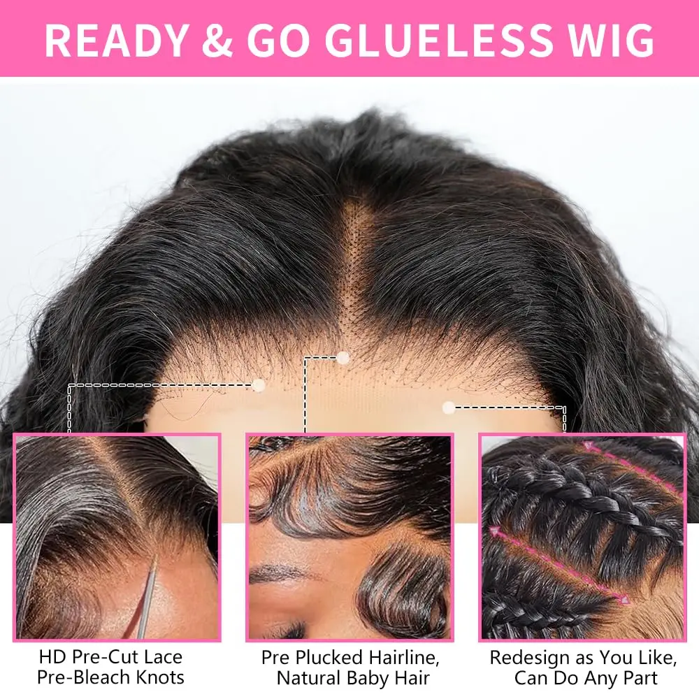 42 Inch Body Wave Lace Front Wigs Human Hair Wide Lace 250% Density Human Hair Wigs 13x4 Human Hair Lace Front Wigs Pre Plucked