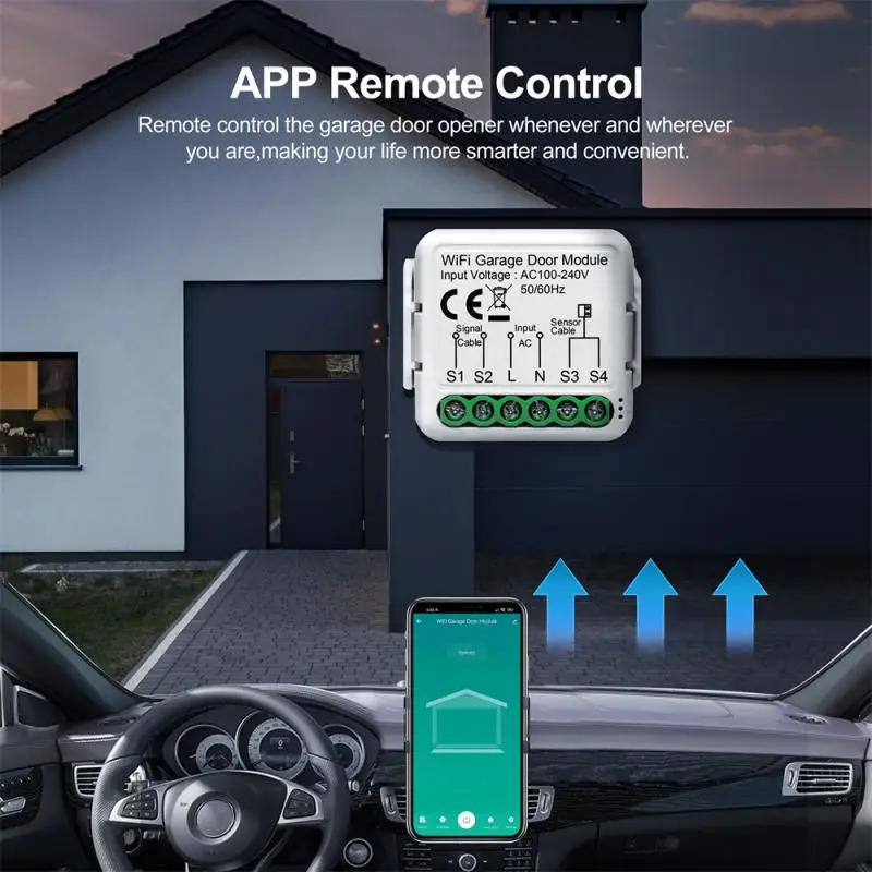 

Tuya Smart WiFi Garage Door Opener Controller with APP Voice Control Functions Works with Yandex Alice Alexa Home