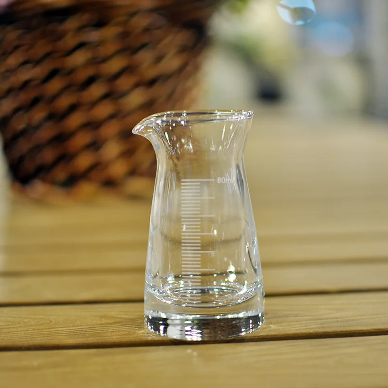 4pcs Set 80ml Wine Dispenser Whiskey Pot Drinkware Foreign Wine Household Measuring Jug Glass Pot with Scale Transparent