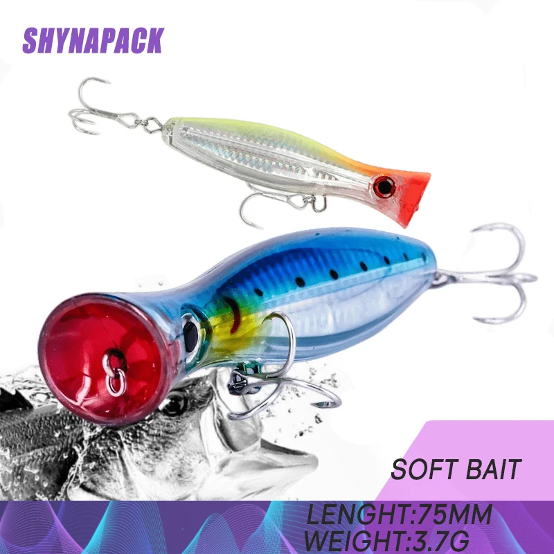 1 Stuks Grote Popper 12Cm 42G Wobbler Vissen Lokken Crankaas Top Water Lokt Lang Schot Visaas Snoekbaars Zwemaas