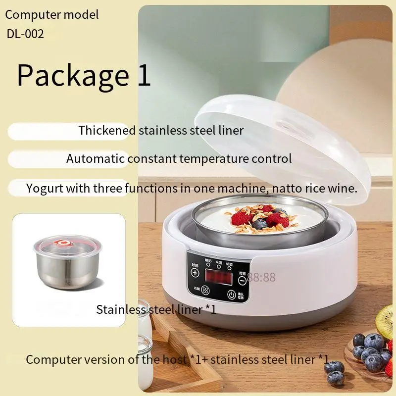 Yogurt Maker.Automatic Yogurt Machine Small Multifunctional Stainless Steel Rice Wine Natto Machine Constant Temperature.