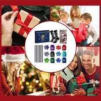 Christmas Advent Calendar with Polyhedral Dice Pouches Necklaces Stickers Socks Funny Christmas Gifts for board game lovers