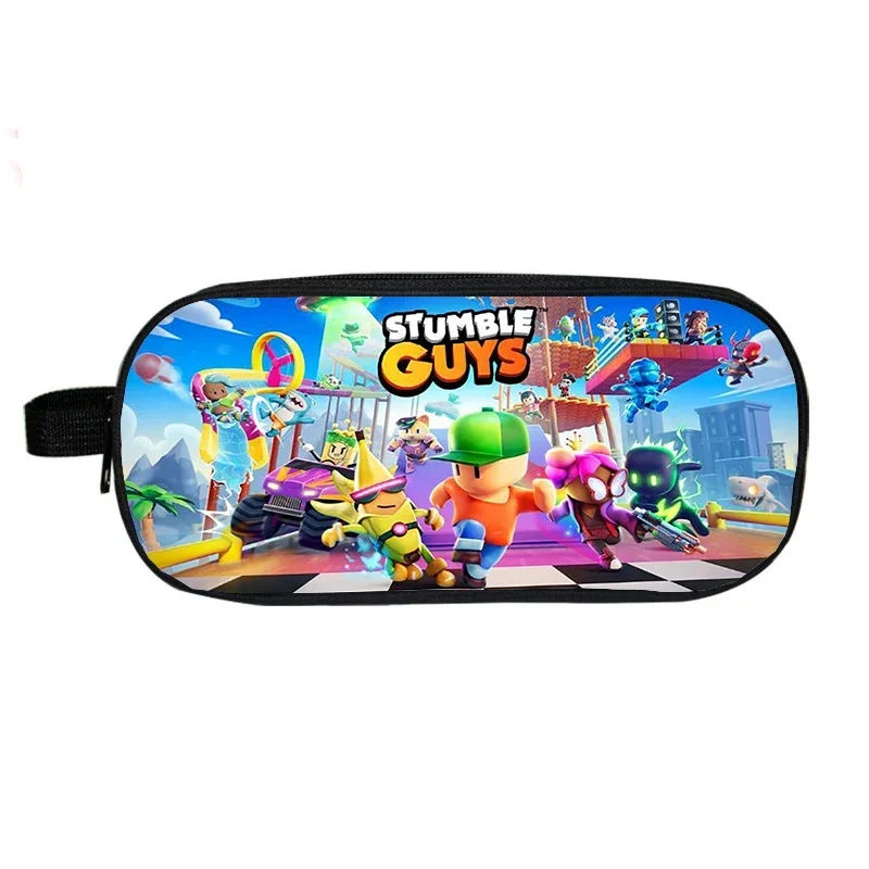 Boys Cartoon Stumble Guys Pencil Case Pen Bag Students Stationery Bag School Pencil Box Students Makeup Box Kids Pencil Pouch 2