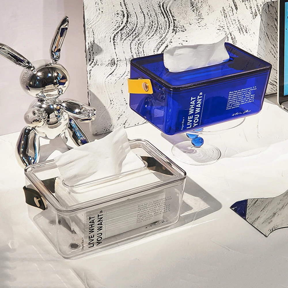 

luxury Acrylic Tissue Box Transparent Fashion Napkin Holder Home Decoration Living Room Desk Decor Accessories Decorative Box