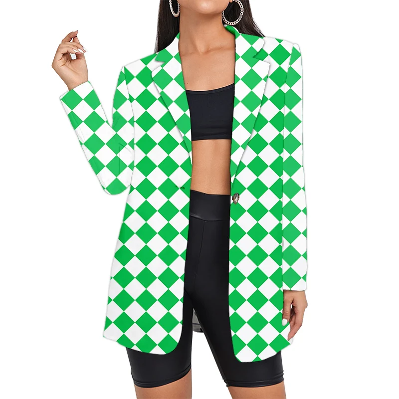 Women's Tiger Stripes Blazers Suit Floral Plaid Vintage Oversized Camouflage Office Suits Clothing