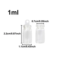 20/100pcs 1ml Mini Glass Bottles Pendants With Plastic Stopper Small Bottle Decoration Crafts Vials Jars 2