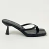Heels Slippers Footwear Flip Flops Pumps Shoes For Women Fashion Square Toe Ladies Heeled Slippers Shoes Slides Sandals 2