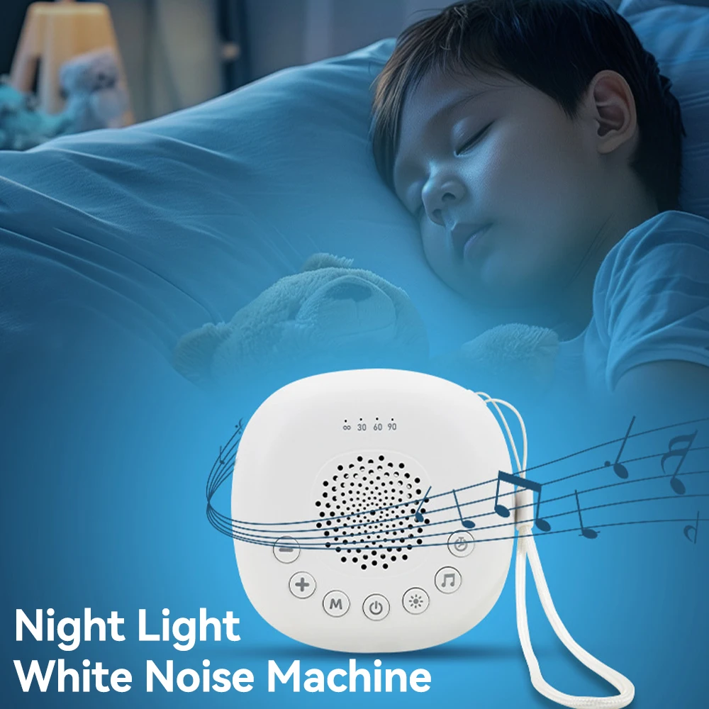 White Noise Machine Sleep Aid Device Portable Baby Sleep Machine Soothing Sounds Sleep Therapy Sound Monitor Generator for Babies Adult Relax