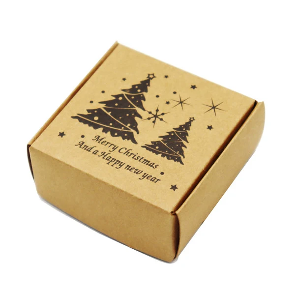 boîtes pour calendrier d    Boîtes cadeau emballage de Noël pour Cadeaux de Noël 10 x 4 x 8 cm 24 petits Marron Papier Kraft Mini Boîtes cadeau de Noël avec étoiles dorées