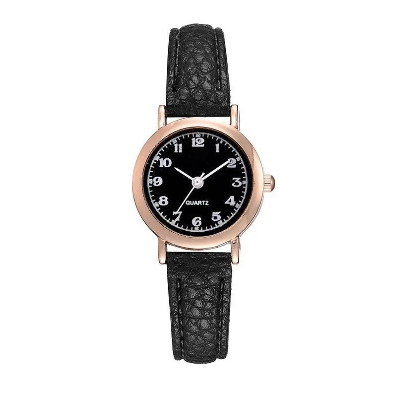 Classic Women's Casual Leather Strap Quartz Watch - Elegant Round Analog Designer Timepiece