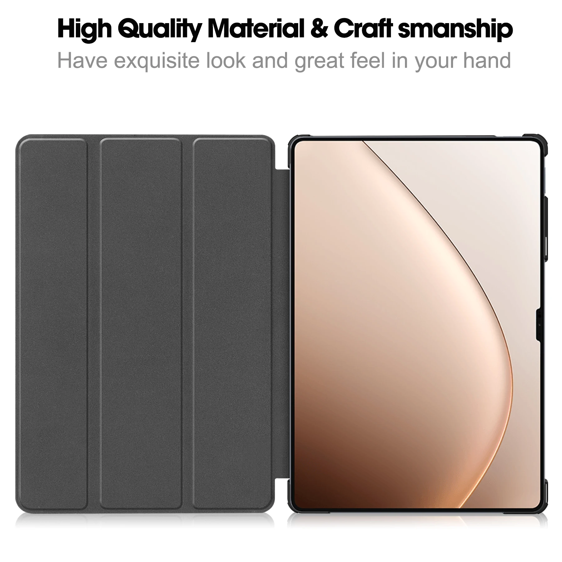 Tri-Folding PU Leather Flip Stand Cover with Auto Sleep