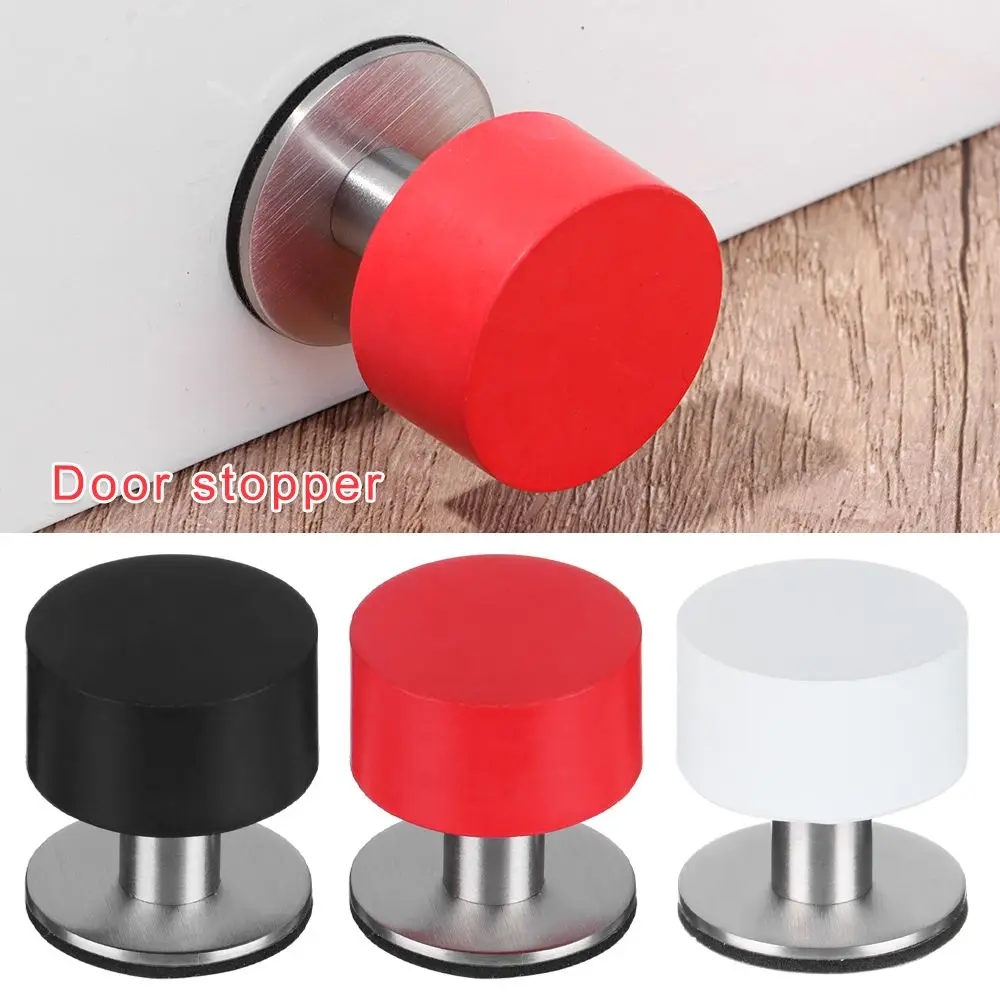 Stainless Steel Non Punch Tools Door Stopper Door Stop Rubber Stopper Rubber Floor Protector images - 6