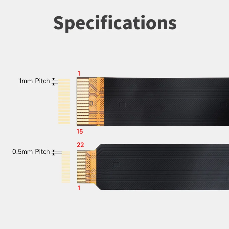 Raspberry Pi 5 DSI FPC Flexible Cable 22Pin to 15Pin 200 / 300 / 500mm Cable Suitable for RPi 5 DSI Display Screens