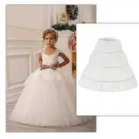 Mode blanc dentelle enfants jupe jupon anneau en acier réglable princesse jupe Tutu jupe 3 cerceaux mariage jupon enfants filles 1