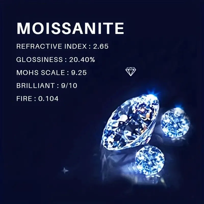 Moissanite Ring 1Carats 925 Sterling Silver For Man and Women Daily Wear Gift Engagement Wedding