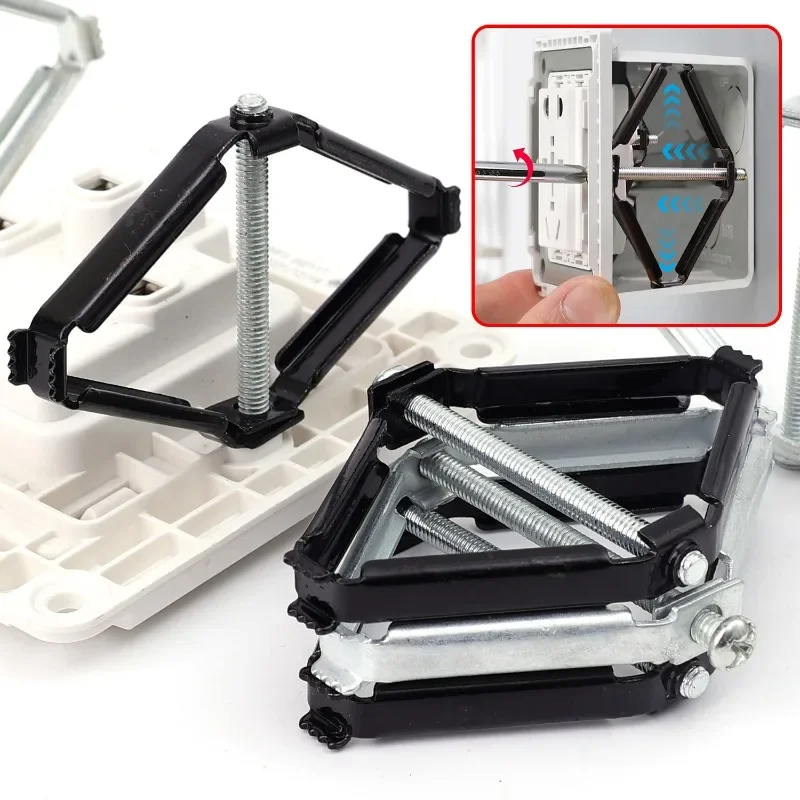 86Type Wall Box Repair Cassette Fixed Socket Box with Screw Wall Repairer Support Old Socket Boxes Screw Plug Rod Tool wall socket box,wall switch socket repairer,electrical box repairer,wall socket repairer