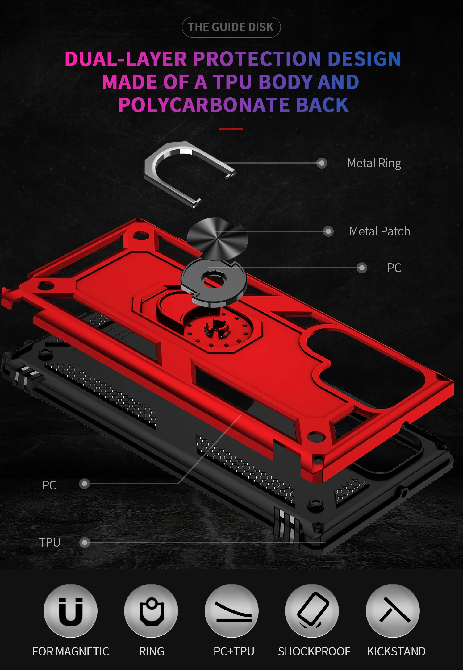 Shockproof Magnetic Phone Case With Ring For Samsung Galaxy Series_voghion.com
