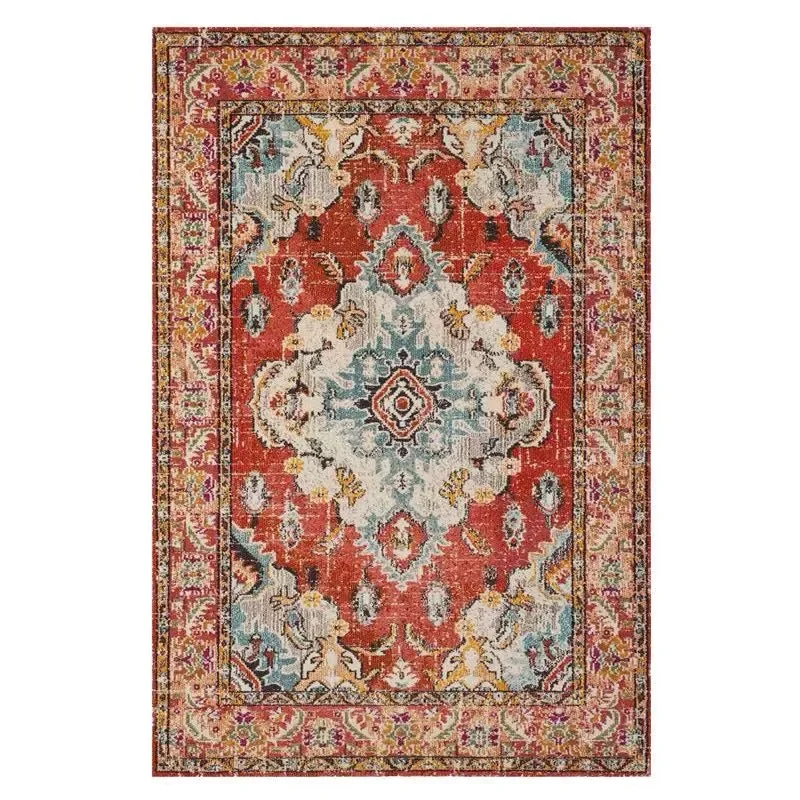 Persian Retro Style Imitation Cashmere Carpet Washable Foldable Entry Door Mat Living Room Bedroom Bed Soft Mat