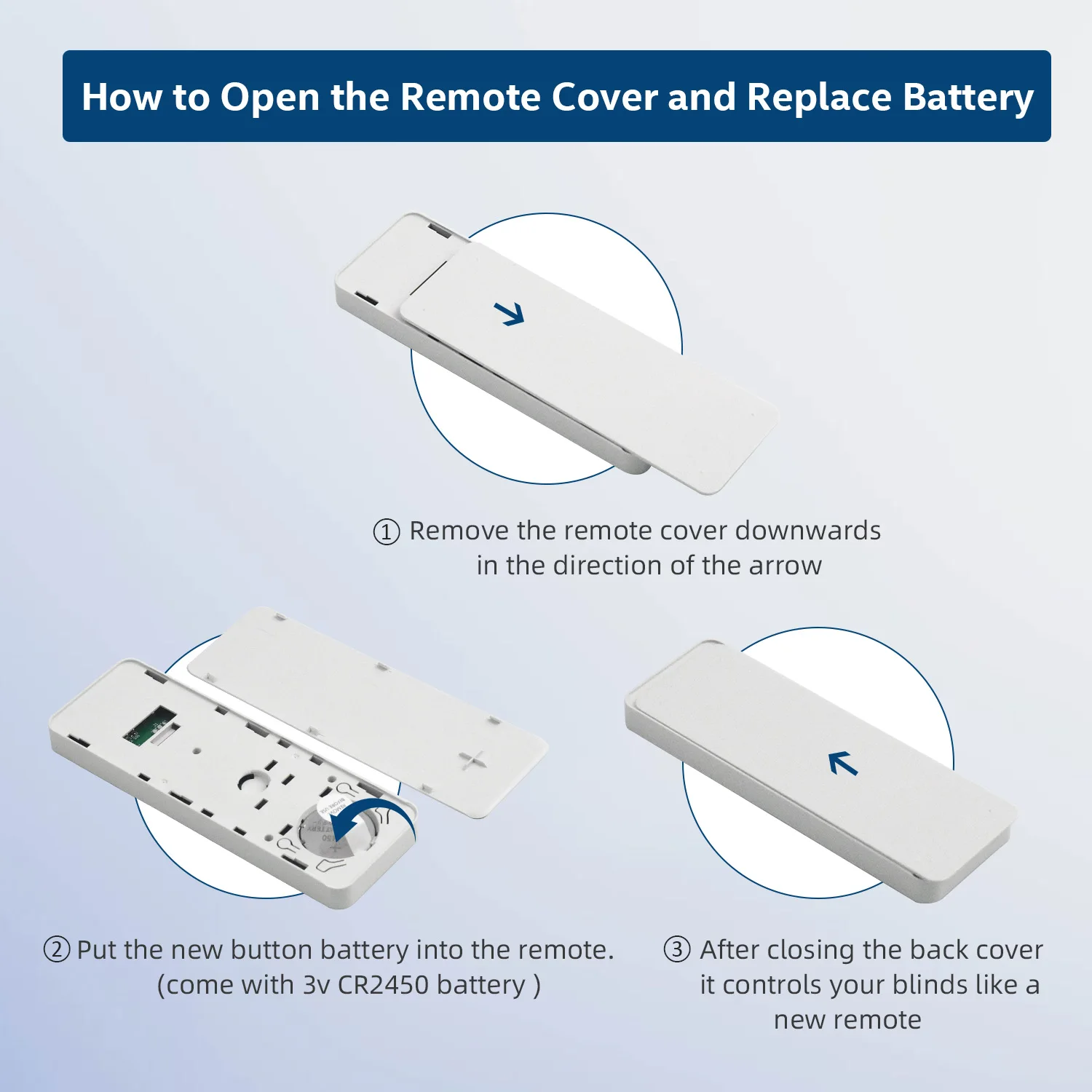 15/1 Channel Blind Controller DC2702 Wireless Control for Motorized Roller Shades, RF 433.92 Wall Control Emitter
