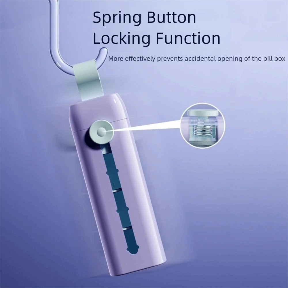 Portable Plastic Divided Pill Box Push Pull Style 3 Grids Pill Storage Box with Lid Medicine Case Daily