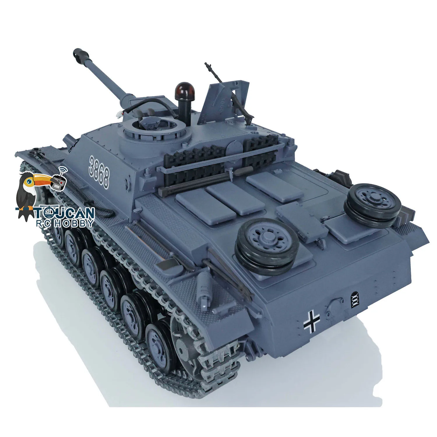 1/16 Heng Long HL TK7.0 German Stug III RC Tank 3868 Metal Tracks Turret Side Light 5