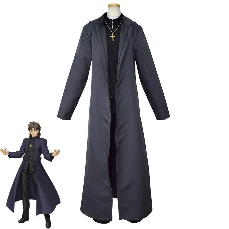 

Game Fate/Zero Stay Night Kotomine Kirei Cosplay Costume Anime Woman Man Father Uniform Outfit Halloween Carnival Party Suit