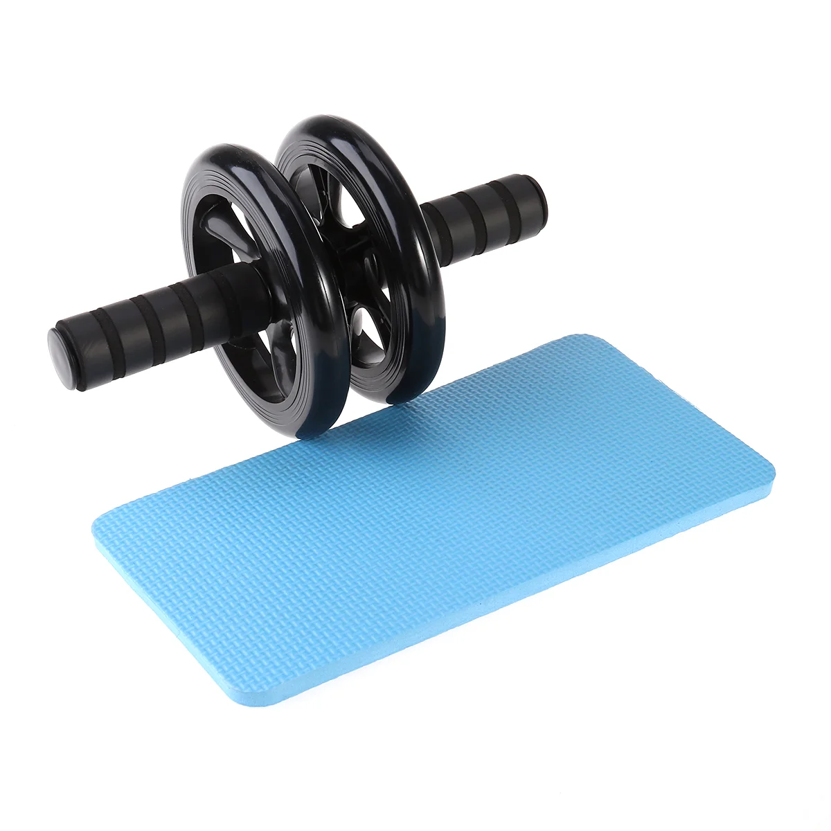 

Двухколесный бесшумный Ab Roller ролик для брюшного пресса тренажер с наколенником для идеальной тренировки Core Workout (черный)