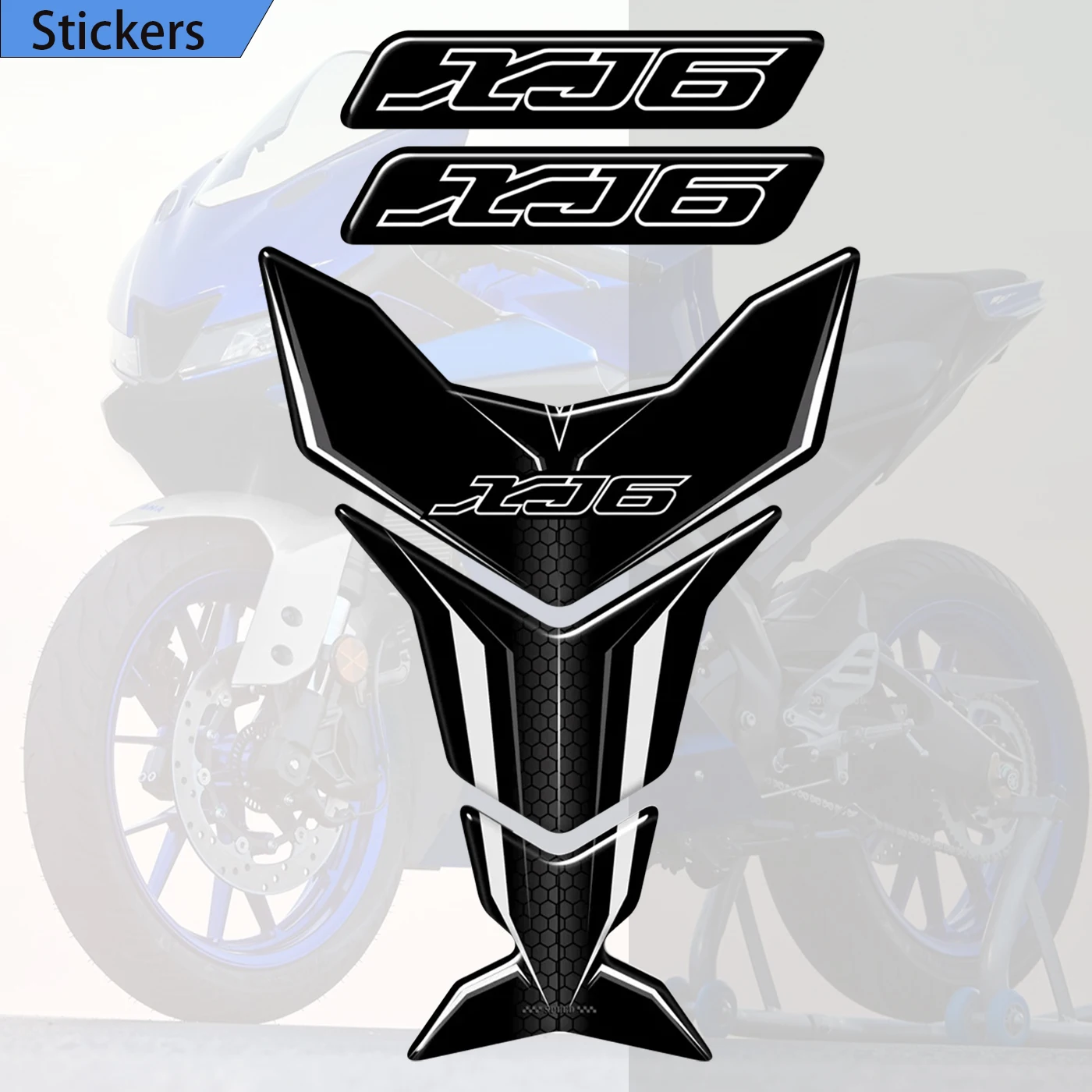 Fit Yamaha Xj6 Diversion Moto Tank Pad Protector Fish Bone Decalcomanie Adesivi Tank Pad