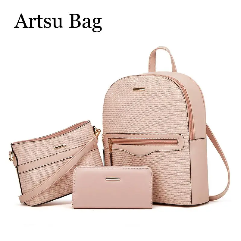 3Pcs Composite Bag Backpack Women's Handbag Fashion Trend Large Capacity Classical Shoulder Crossbody Bag
