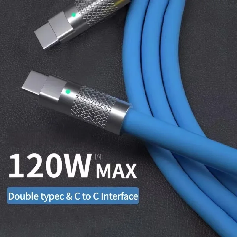 120W 6A 케이블 초고속 충전 PD 타입 C 리퀴드 실리콘 케이블 1M 1.5M 2M C to C 케이블 모든 휴대폰용 고속 충전 케이블 2026