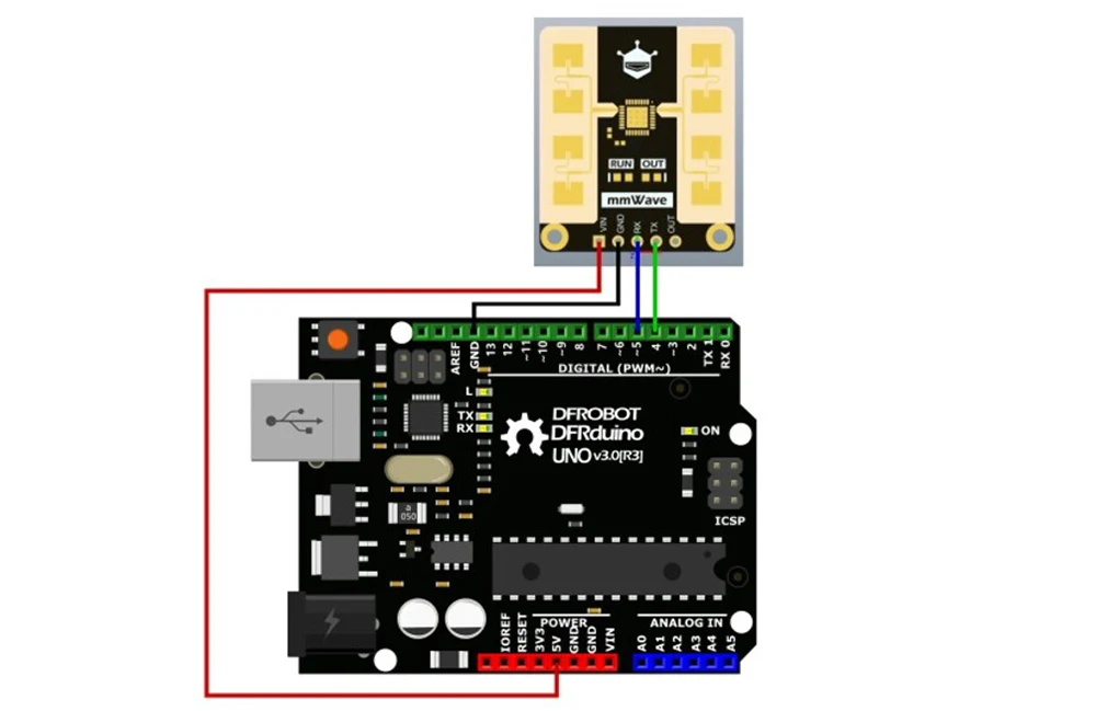 DFRobot mmWave C4001 24GHz Human Presence Distance Velocity Detection Sensor 25