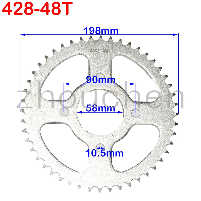 420/428 Chains 58MM 37T/41T/48T Motorcycle Chain Sprockets Rear Back Sprocket engine sprocket for ATV Quad Pit Dirt Bike Motorcycle Motor Moped