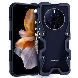 Luxury Shockproof Metal Bumper Case - Premium Aluminum Cover for Mate 40 Pro (Black)